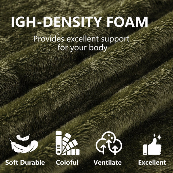 English Elm Queen Foldable Sofa Bed with Plush Chenille Cover, High-Density Foam Convertible Futon for Living Room Guest Room Bedroom Green W1829P348207