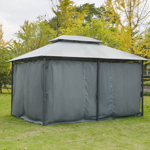 English Elm Outsunny 10' X 13' Outdoor Gazebo Canopy With Curtains - Stylish Steel Frame For Patio, Garden, And Deck W2225P200907-GIGA