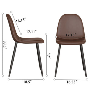 English Elm 55" Modern Mdf Wood Dining Table & 4 Saddle Leather Chairs Set - Eco-Friendly, Stylish & Durable! W2189S00712