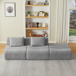 English Elm Oversized Compressed 3-Seater Sofa in Chenille Fabric — No Assembly, Space-Saving Comfort for Homes Grey W2339S00057