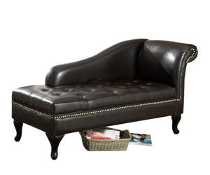 English Elm Black Curved Transitional Bench with Rolled Arm Button-Tufted Padded Seat Nailhead Trim 62"W B2741P343798