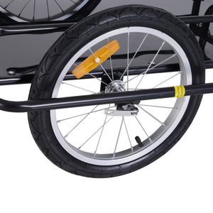 English Elm Aosom Steel Bike Cargo Trailer Foldable Flatbed Cart with 88 Lb Capacity Hitch W2225P200824