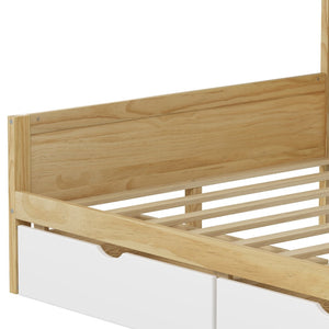English Elm Wooden L-shape Twin Bed with Study Desk Bookshelf and Nine Storage Cabinets N733S247070M