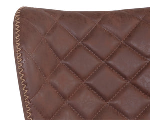 Sunpan Lyla Stylish Barstool Set of 2 with Diamond-Stitched Seat and Chic Gold Accents for Modern Spaces Antique Brown