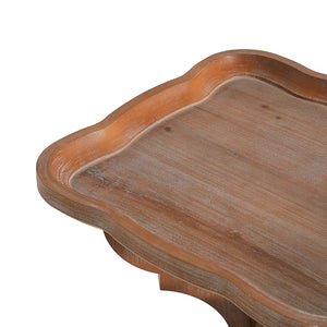 English Elm Accent Table French Country Hourglass Base Carved Wood Distressed Finish Entryway Side 69816.00NTL