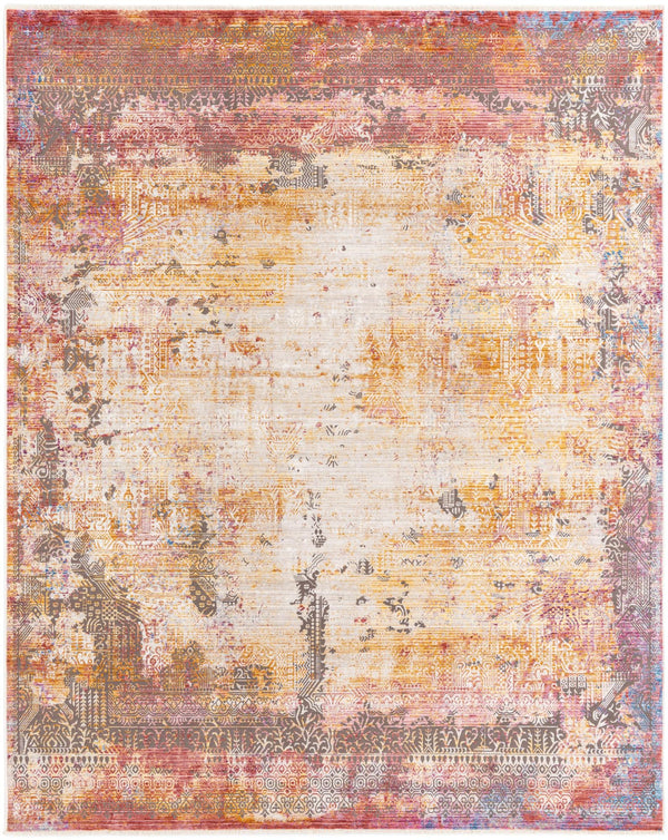 Unique Loom Deepa Frontier Machine Made Abstract Rug Multi, Blue/Ivory/Navy Blue/Red/Yellow/Pink/Gray 7' 10" x 9' 8"