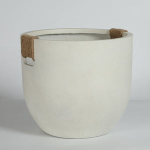 English Elm Round Concrete Sculptural Planter Duo Handcrafted Porous Finish Patio Garden Home W347P465313