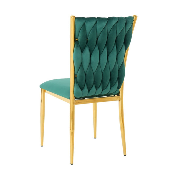 English Elm Modern Velvet Dining Chairs Set of 4 with Gold Legs Curved Back Kitchen Bedroom W210P271009