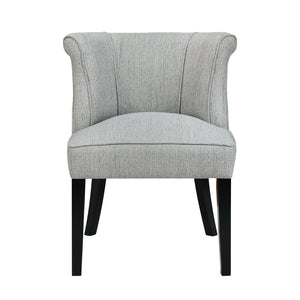 English Elm Foam Curved Back Accent Chair with Piped Upholstery and Padded Seat on Espresso Wood Legs, Stylish Comfort Gray 25.5 L x 25.5 W x 19.5 H B011P305069