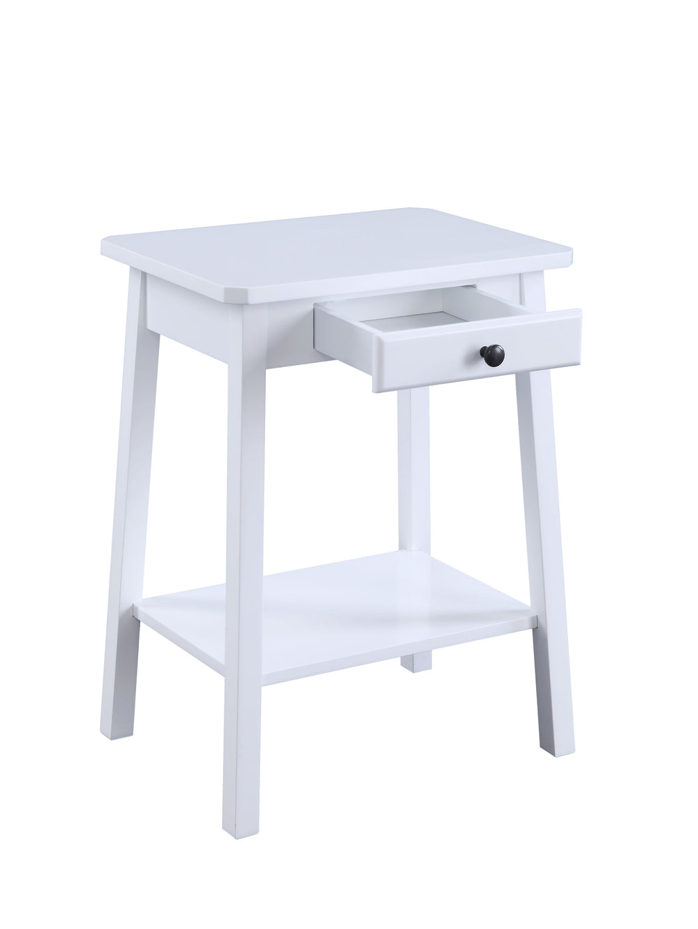 English Elm Kaife White Finish Accent Table with Drawer & Shelf, MDF Rectangular Top, 40lb Capacity, KD B2726P295243
