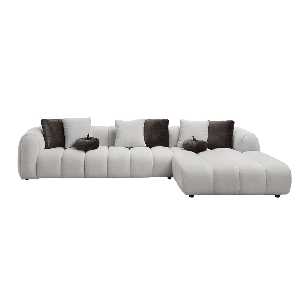English Elm Manilla Ivory Linen Sectional Sofa With 8 Pillows - Modern Comfort & Style For Any Living Space B2726S00305-GIGA
