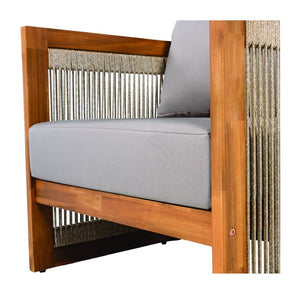 English Elm [set of 2] Acacia Hardwood Outdoor Club Chairs with Rope Weave Panels and Cushions N767P367654E_2