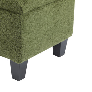 English Elm Christopher Knight Home® - Ottoman tufted storage bench with boucle cushion, diamond stitch elegance, soft-close lid, sturdy legs Green N779P294331G