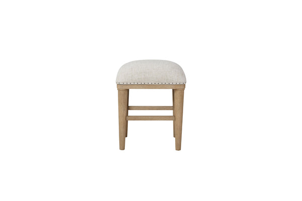 English Elm Frosted Sand Console Table Set with 3 Stools — Transitional Solid Wood, Frosted Glass Top, Durable MDF Appeal B2699P218293