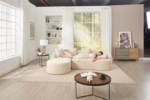 English Elm Boneless Chenille Sectional with Curved Chaise High Density Foam Modular Living Room Sofa W2231S00042