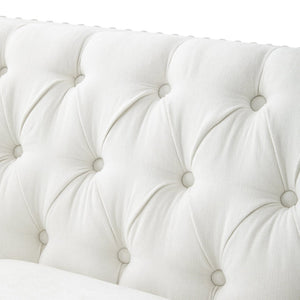 English Elm Elegant Tufted Three Seat Sofa with Nailhead Trim and Solid Wood Legs for Living Room N760P406296A