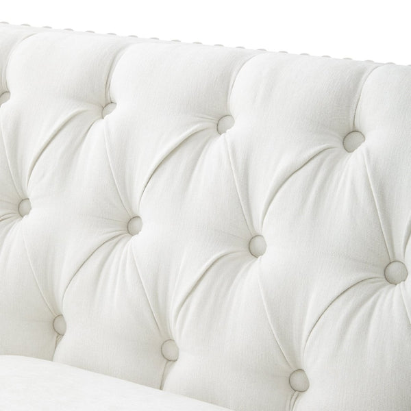 English Elm Elegant Tufted Three Seat Sofa with Nailhead Trim and Solid Wood Legs for Living Room N760P406296A