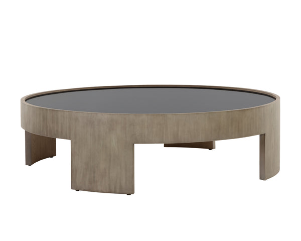 Sunpan Brunetto Coffee Table - Stylish Modern Design with Top Grain Leather Upholstery and Durable Frame Ash Grey, Ash Grey