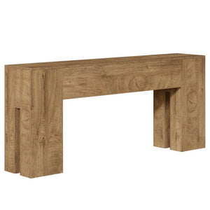 English Elm Coffee Console Table Industrial Metal Frame Vintage Wood Grain 2 Tier Entryway Sofa T3971P448028