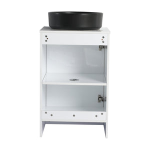 English Elm 20" Freestanding Vanity with Ceramic Sink Soft Close Storage Glossy White Bath W999S00386