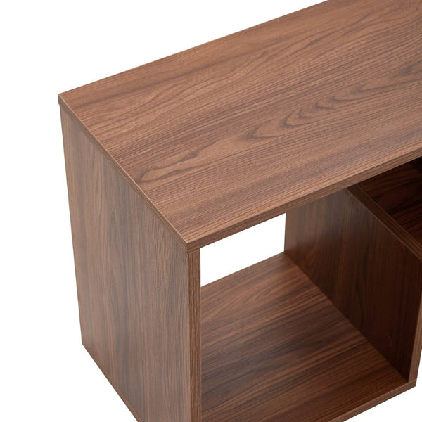 English Elm 2 Piece Modular L-shaped Tv Console Open Shelf Bookcase for Modern Living Rooms W3875P397178