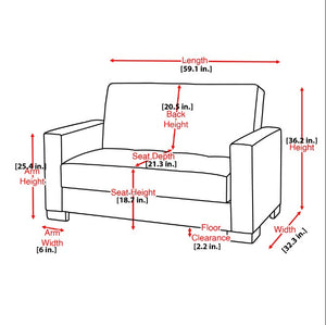 English Elm PrimeNest Gravita Collection Upholstered Convertible Loveseat with Storage, Chenille Sleeper Comfort and Style Gray B030P281809