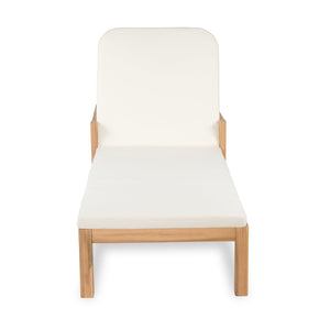 English Elm Christopher Knight Home® - Outdoor acacia chaise lounge with adjustable recline, durable hardwood frame and water‑resistant cushion comfort Cream Color,Light Teak 52.25 L x 28.5 W x 8.75 H N776P266158C