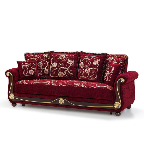 English Elm PrimeNest Timberline Collection Upholstered Convertible Sofabed with Storage Chenille Fabric, Space-Saving Comfort and Durable Craftsmanship Burgundy B030P286550