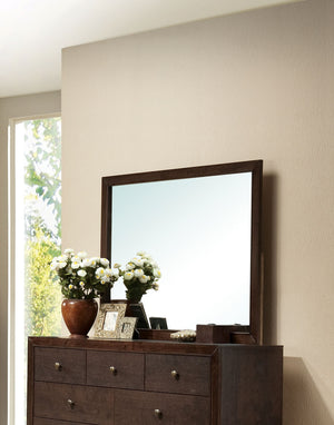 English Elm Madison Espresso Finish Mirror — Sleek Modern Espresso Frame, Minimalist Wall-Ready Reflective Accent Piece B2726P257344