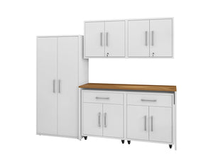 Manhattan Comfort Eiffel Modern Garage Set of 6 White 6-254BMC6