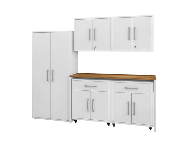 Manhattan Comfort Eiffel Modern Garage Set of 6 White 6-254BMC6