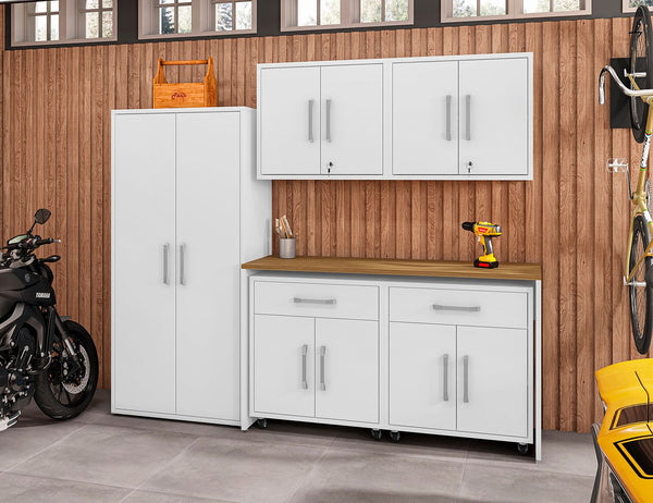 Manhattan Comfort Eiffel Modern Garage Set of 6 White 6-254BMC6