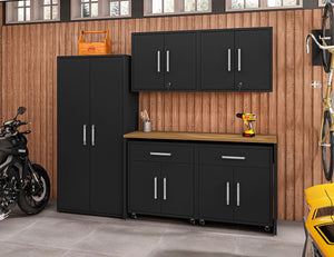 Manhattan Comfort Eiffel Modern Garage Set of 6 Matte Black 6-254BMC8