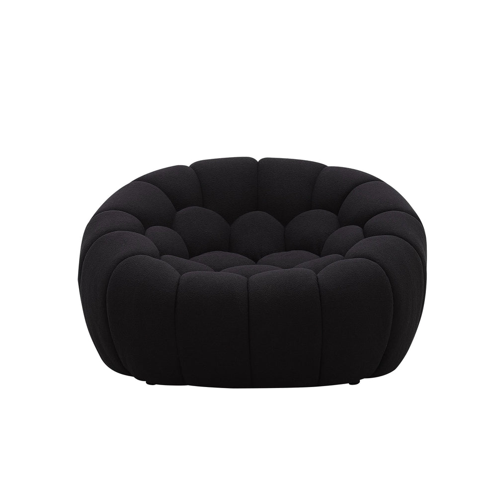 VIG Furniture Divani Casa Yolonda - Modern Curved Black Fabric Chair VGEV-2126C-CHR-BLK