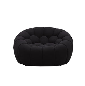 VIG Furniture Divani Casa Yolonda - Modern Curved Black Fabric Chair VGEV-2126C-CHR-BLK