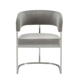 VIG Furniture Modrest Sebastian - Modern Grey Fabric + Stainless Steel Dining Chair VGGA-6251CH-GRY