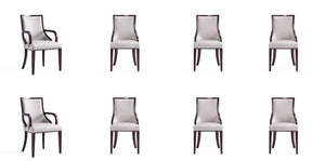 Manhattan Comfort Grand Traditional 8-Piece Dining Chairs Light Grey 6-DC048-LG