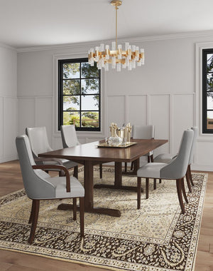 Manhattan Comfort Shubert Modern 6 Piece Dining Chair Set Light Grey 6-DC055AR-LG