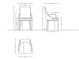 Manhattan Comfort Shubert Modern 6 Piece Dining Chair Set Light Grey 6-DC055AR-LG