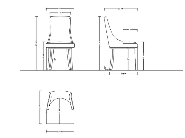 Manhattan Comfort Shubert Modern 6 Piece Dining Chair Set Light Grey 6-DC055AR-LG