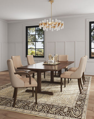 Manhattan Comfort Shubert Modern 6 Piece Dining Chair Set Tan 6-DC055AR-TN