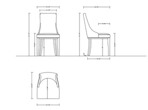 Manhattan Comfort Shubert Modern 6 Piece Dining Chair Set Tan 6-DC055AR-TN