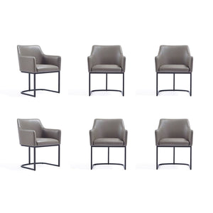 Manhattan Comfort Serena Modern Dining Set  - Set of 6 Grey 6-DC056-GY