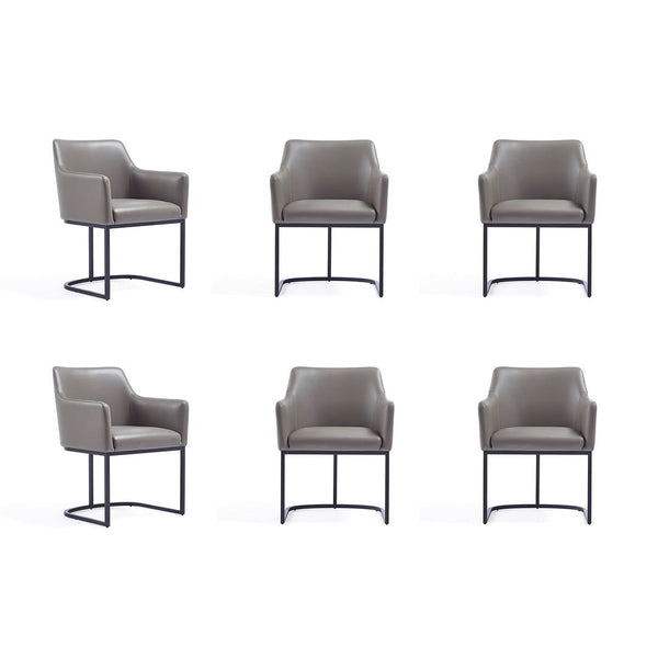 Manhattan Comfort Serena Modern Dining Set  - Set of 6 Grey 6-DC056-GY