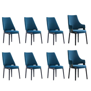 8-Piece Kara Dining Side and Arm Chairs in Blue 6-DC057-BL Manhattan Comfort