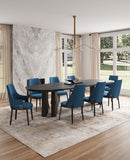 8-Piece Kara Dining Side and Arm Chairs in Blue 6-DC057-BL Manhattan Comfort