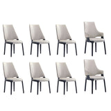 8-Piece Kara Dining Side and Arm Chairs in Light Grey 6-DC057-LG Manhattan Comfort