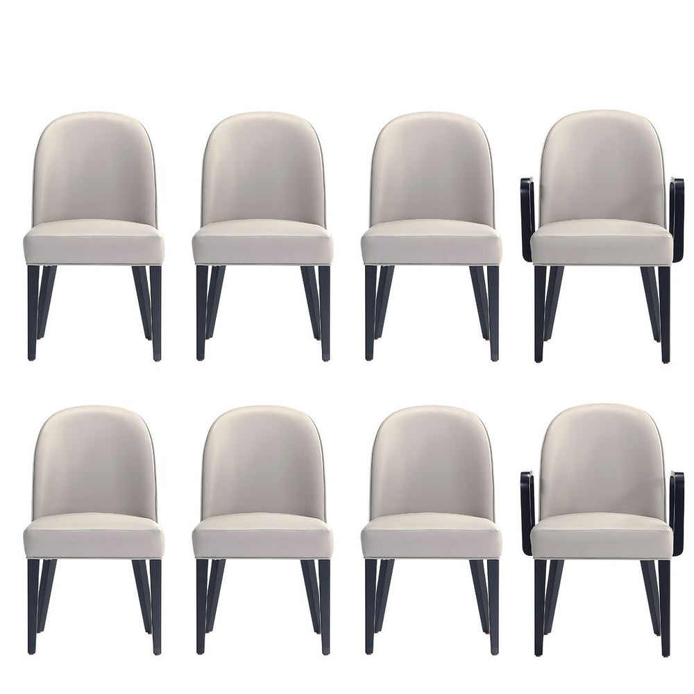 Hillman Dining Side and Arm Chairs in Light Grey - Set of 8 6-DC087-LG Manhattan Comfort