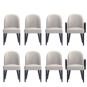 Hillman Dining Side and Arm Chairs in Light Grey - Set of 8 6-DC087-LG Manhattan Comfort