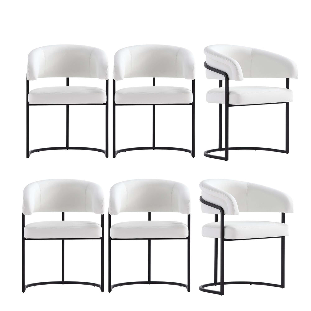 Augusta Dining Chair in White - Set of 6 6-DC094-WH Manhattan Comfort